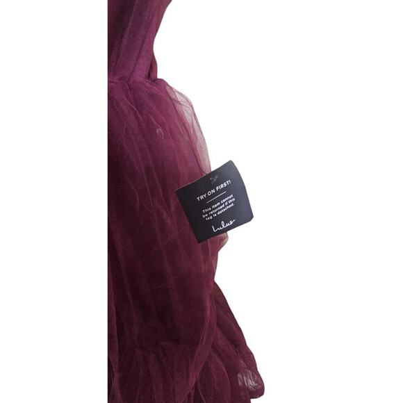 New Lulus Plum Purple Tulle Bustier Tiered Maxi Dress SZ S - Picture 8 of 11